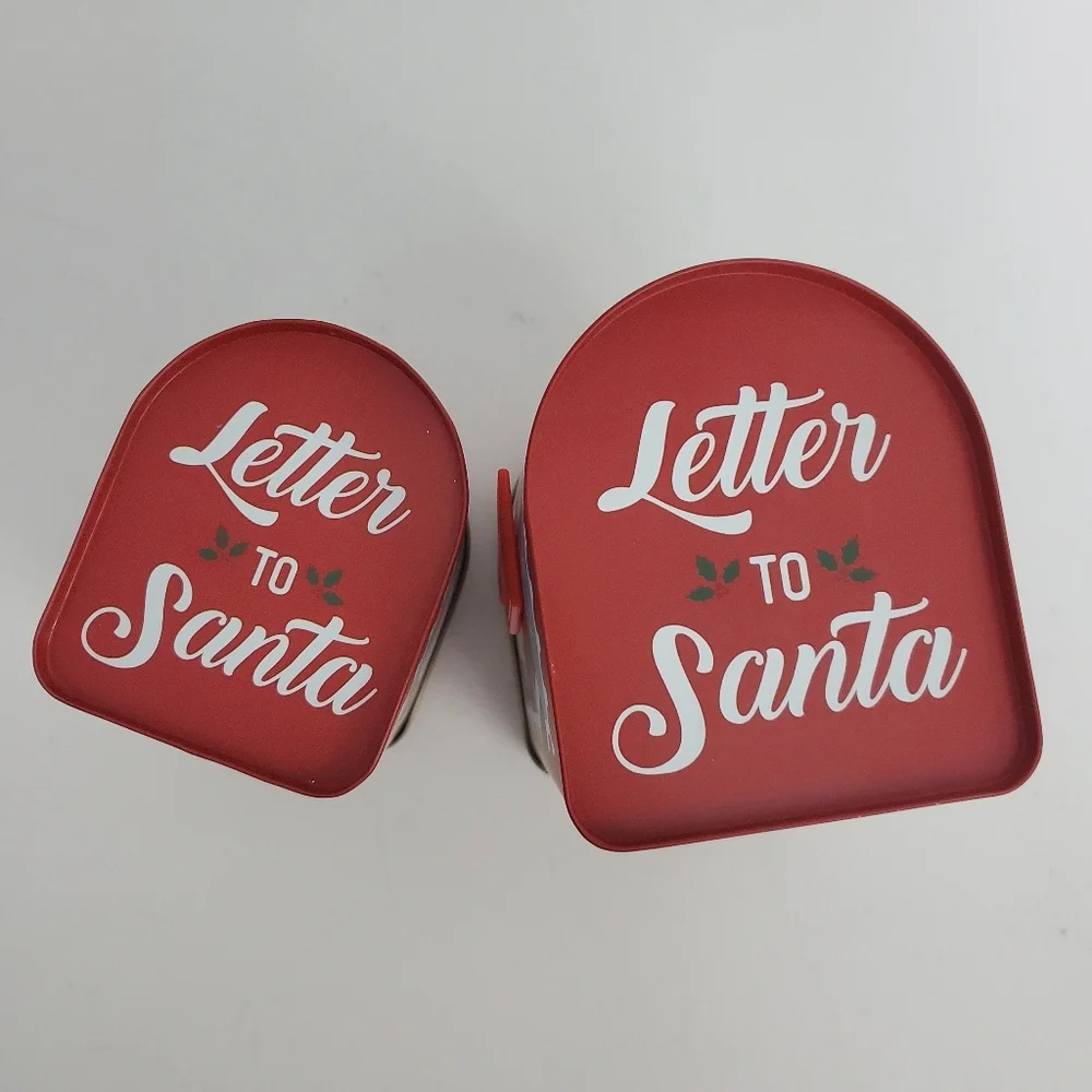 Christmas Santa Tin Mail Box Set